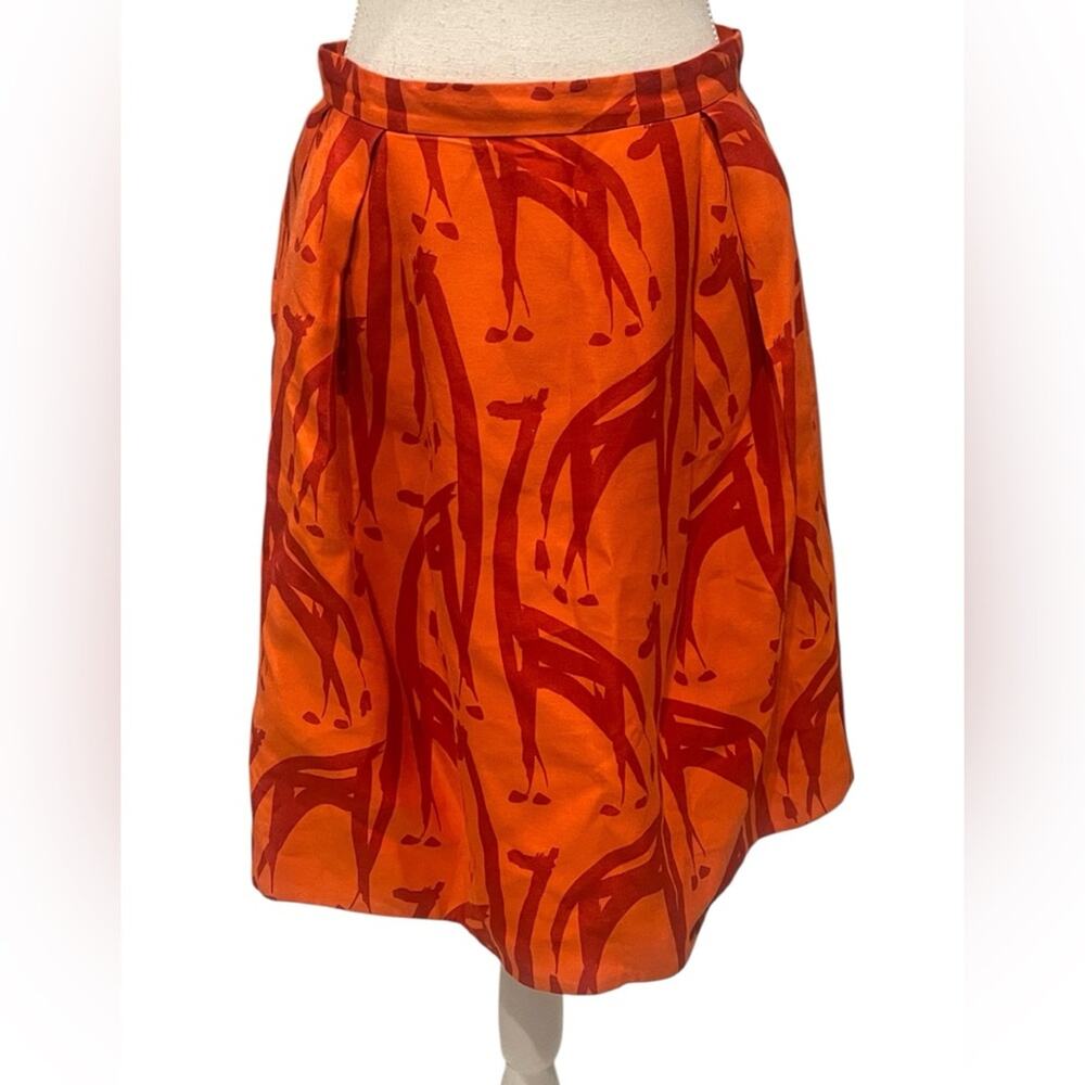 Orla Kiely Red and Orange A-Line Skirt Size;8